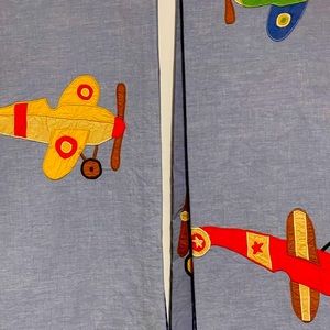 Pottery Barn Kids Embroidered Airplane Window Panels
